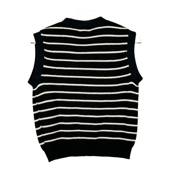 Line the Label Linen Cotton Blend Vest Shadow Stripe - Picture 2 of 10